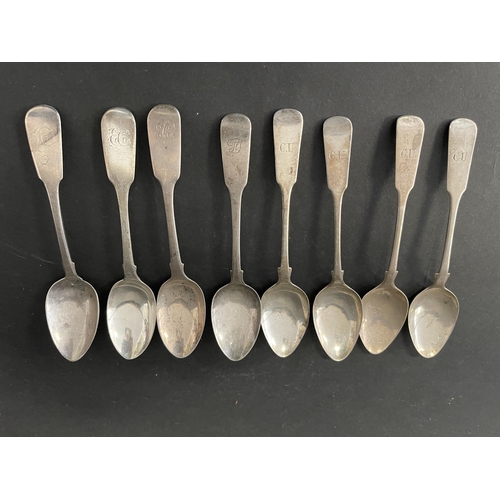 148 - Eight antique George IV and William IV hallmarked sterling silver spoons, Glasgow approx 1821 1822-2... 