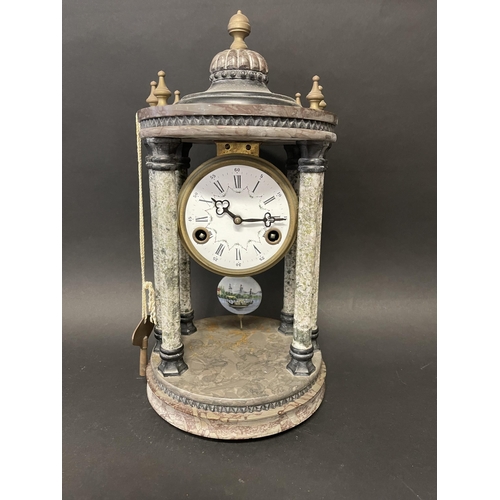 195 - Antique style dome clock, approx 40cm H