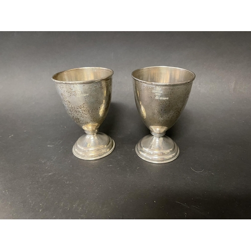 196 - Pair of sterling 925 mark pedestal goblets, both marked IBB, each approx 10.4 cm high (2)