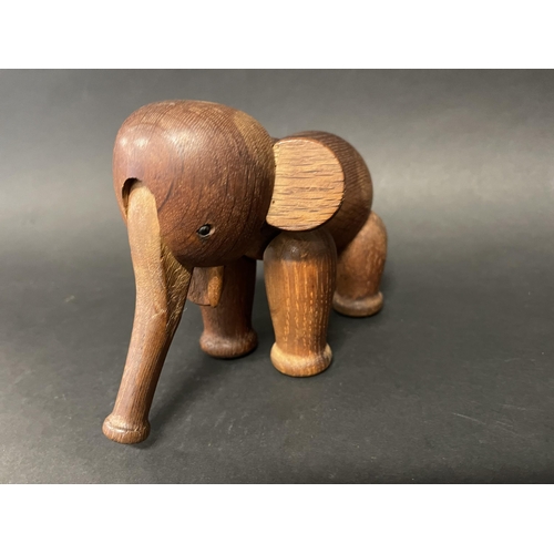 199 - Kay Bojesen, Denmark, wooden articulated elephant, approx 16cm x 13cm