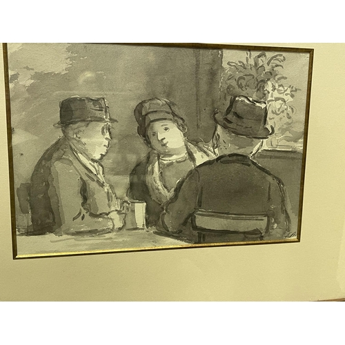 207 - Edward Ardizzone (1900-1979) Two elderly men and an elderly lady seated in conversation, signed and ... 