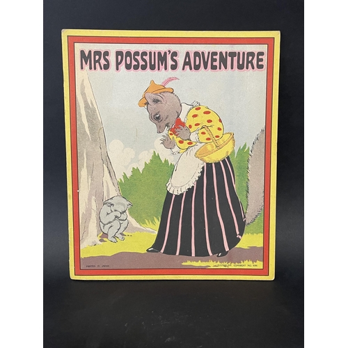 255 - Book - Mrs Possum's Adventure, Australian, printed in Japan 1950's, reference another example Nation... 