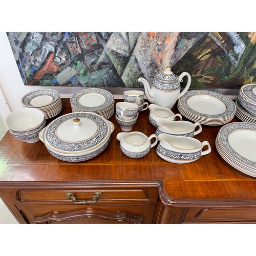 177 - Extensive Woods & Sons Saracen pattern dinner service, comprising of 4 lidded tureens, 18 bread and ... 