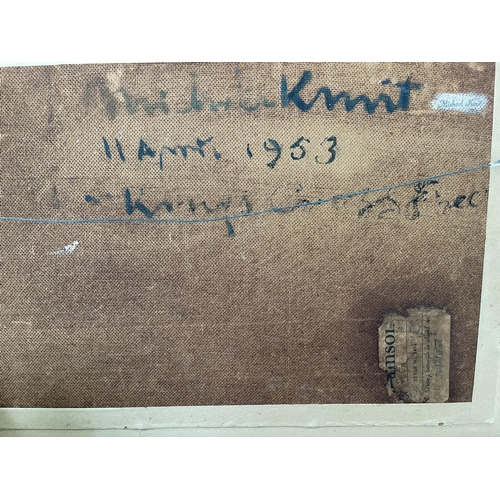 52 - Michael Kmit (1910-81) Australia, King's Cross Facade, oil on board, signed lower right. Winning ent... 