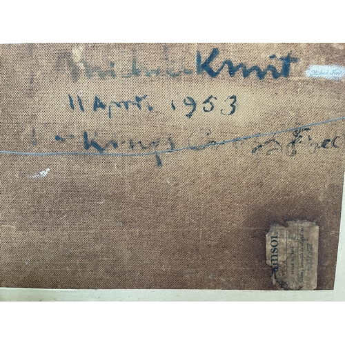 52 - Michael Kmit (1910-81) Australia, King's Cross Facade, oil on board, signed lower right. Winning ent... 