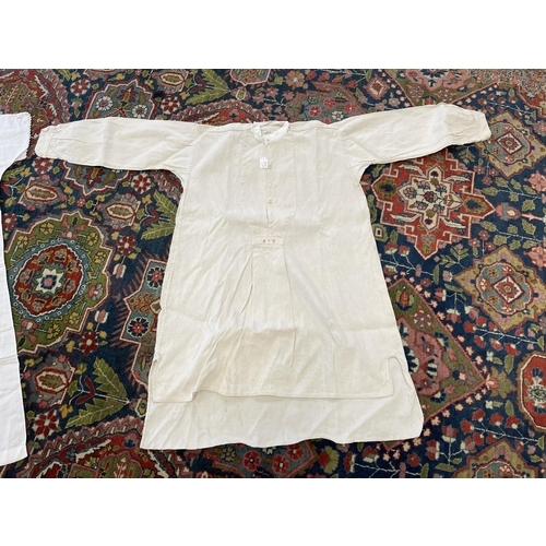 260 - Antique French gents night shirt and a vintage ladies nightie, (no measurements for this lot) (2)