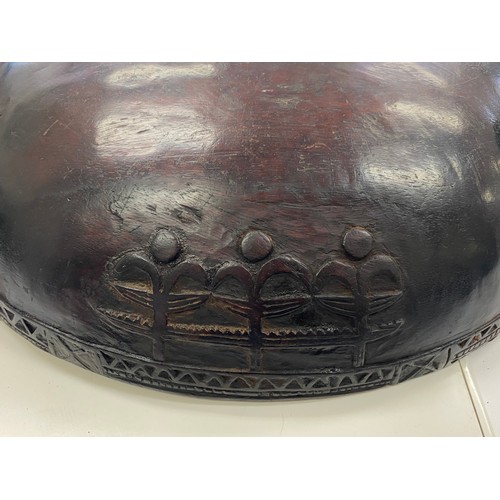 21 - Early Admiralty Island Bowl with stylized human figures and pattern around lip edge, Papua New Guine... 