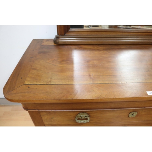 85 - Antique French Louis Philippe chest of four drawers, bronze drop handles, approx 89cm H x 132cm W x ... 
