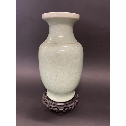 111 - Chinese celadon vase, approx 29 cm high