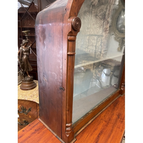114 - Antique French shaped table top display cabinet, approx 102cm H x 93cm W x 33cm D