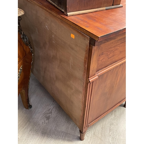 115 - Antique French cherrywood & oak Louis XVI style chest, with three graduating drawers, approx 87cm H ... 