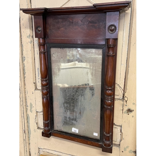 178 - Antique English early 19th century pier mirror, approx 73 cm high x 53 cm wide