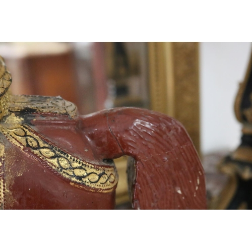 1137 - Large decorative Burmese warrior on horse, approx 32cm L x 16cm W x 55cm H