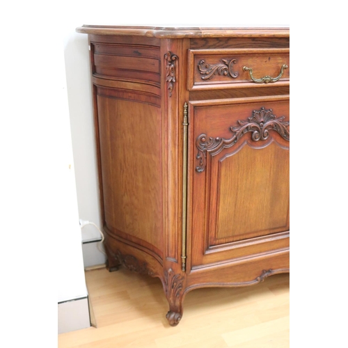 1146 - Vintage French Louis XV style three door enfilade buffet, approx 54cm W x 229cm L x 106cm H