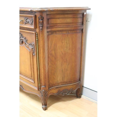 1146 - Vintage French Louis XV style three door enfilade buffet, approx 54cm W x 229cm L x 106cm H