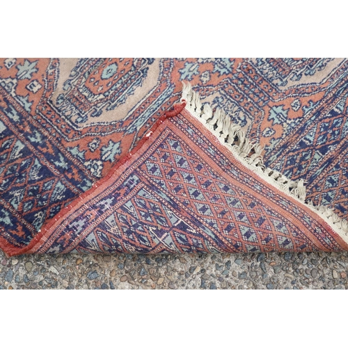 1214 - Persian handwoven wool hall runner carpet, showing wear & age, approx 97cm x 322cm