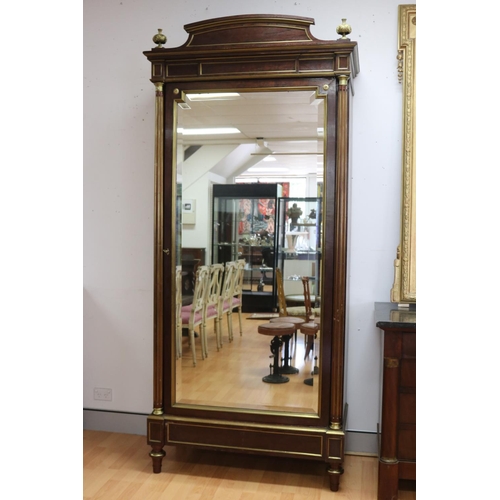 1290 - Fine antique French single door armoire, approx 233cm H x 106cm W x 51cm D