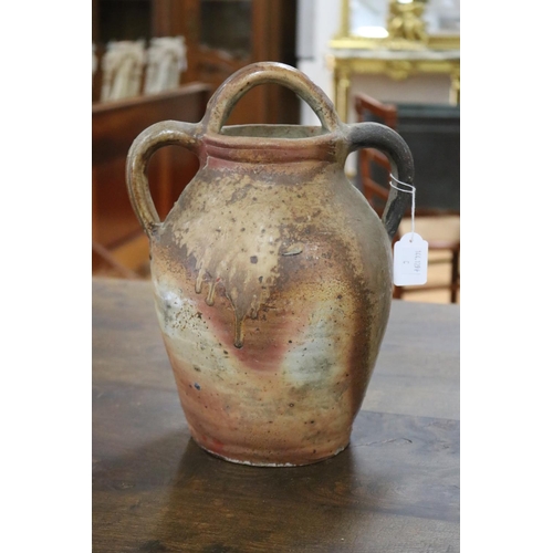 1236 - French stoneware vessel with multiple handles & single spout, approx 31cm H