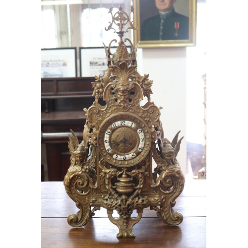 1318 - Impressive large antique French Renaissance revival clock, has key and pendulum (in office C143.278)... 