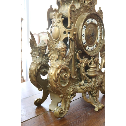 1318 - Impressive large antique French Renaissance revival clock, has key and pendulum (in office C143.278)... 