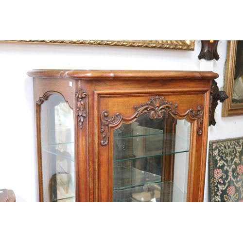 1148 - Vintage French Louis XV style showcase with glass shelves, approx 80cm L x 45cm W x 158cm H