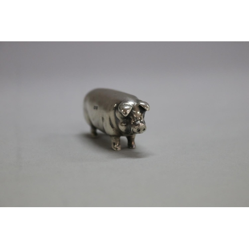 1256 - Small antique sterling silver pig figure, Birmingham 1903-04, Levi and Salaman, approx 10 grams & 2.... 