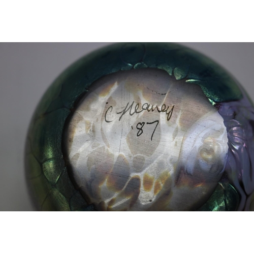 1019 - Colin Heaney, Australia, coloured glass vase, signed to base - C Heaney '87, approx 10cm H x 8.5cm D... 