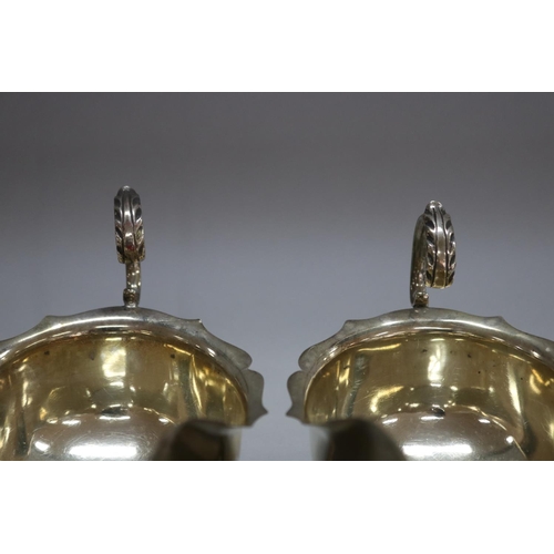 1259 - Pair of sterling silver sauce boats, Birmingham 1929-30, Barker Bros silver Ltd, total approx 300 gr... 