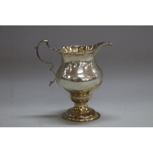 1081 - Antique George III hallmarked sterling silver pedestal creamer, London, 1768-69, Elizabeth Morley, a... 