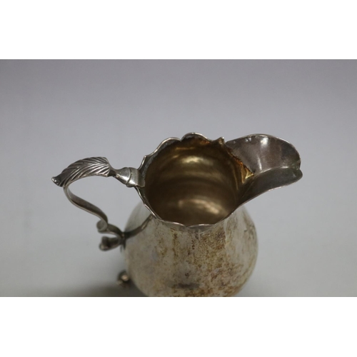 1086 - Antique hallmarked sterling silver creamer, London, 1770-71, maker Jacob March or John Moore, approx... 