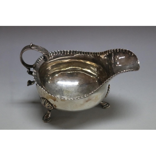 1080 - Antique Victorian hallmarked sterling silver sauce boat, London 1843-44, maker WS, approx 165 grams ... 
