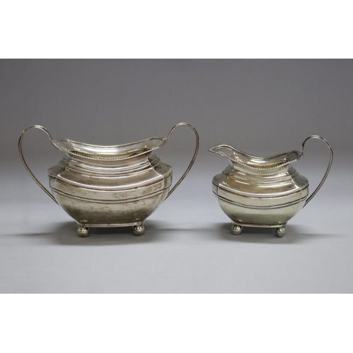 1176 - Antique Edward VII hallmarked sterling silver sugar & creamer, Sheffield 1907-8, maker Joseph Rodger... 