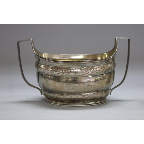 1177 - Antique Georgian hallmarked sterling silver sugar & creamer, London 1801-2, maker William Abdy II, t... 