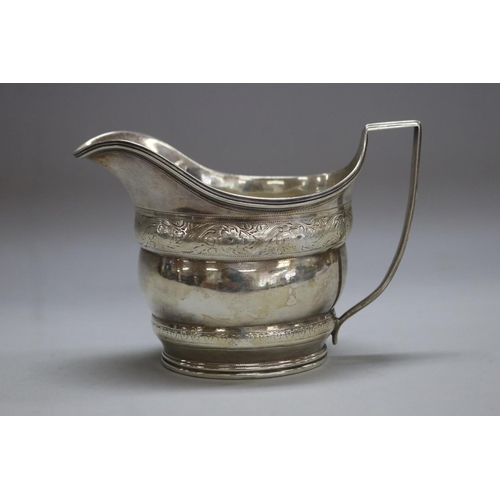 1177 - Antique Georgian hallmarked sterling silver sugar & creamer, London 1801-2, maker William Abdy II, t... 