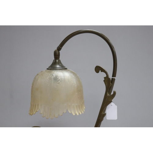 1294 - French Art Deco figural bronze lamp of a lady & ball, unknown working condition, approx 31cm H x 33c... 