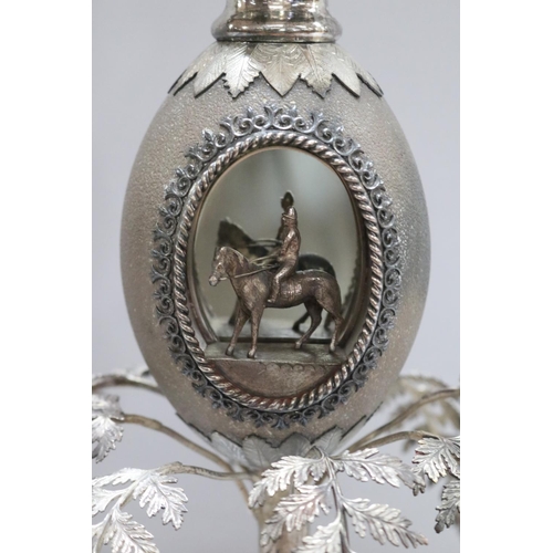 1002 - Important Australian emu egg horse racing trophy, with an inscription reading 