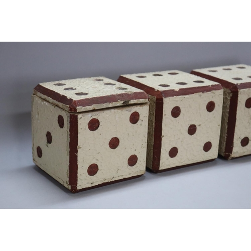 1026 - Set of four decorative dice, each approx 15cm sq (4)