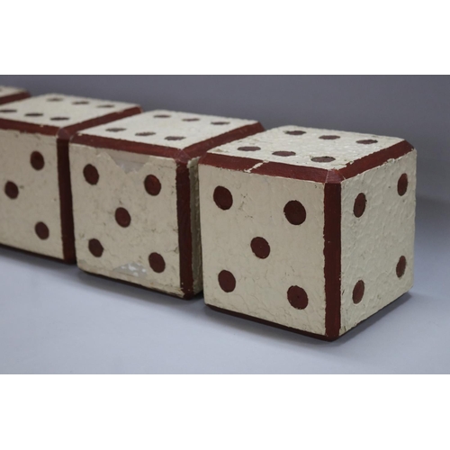 1026 - Set of four decorative dice, each approx 15cm sq (4)