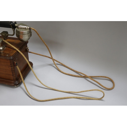 1045 - Vintage / antique French telephone, marked Ets L.Hamm - Paris, approx 27cm W x 15cm L x 22cm H