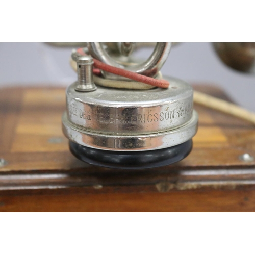 1045 - Vintage / antique French telephone, marked Ets L.Hamm - Paris, approx 27cm W x 15cm L x 22cm H