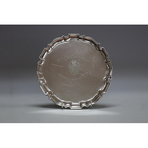 1261 - Antique hallmarked sterling silver salver, London 1920-21, Alfred James Pairpoint, Francis William P... 