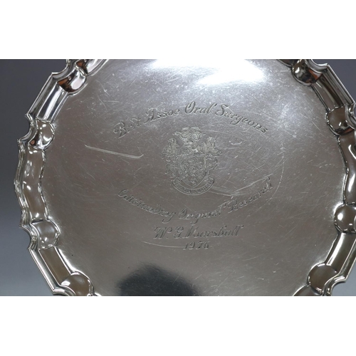 1261 - Antique hallmarked sterling silver salver, London 1920-21, Alfred James Pairpoint, Francis William P... 