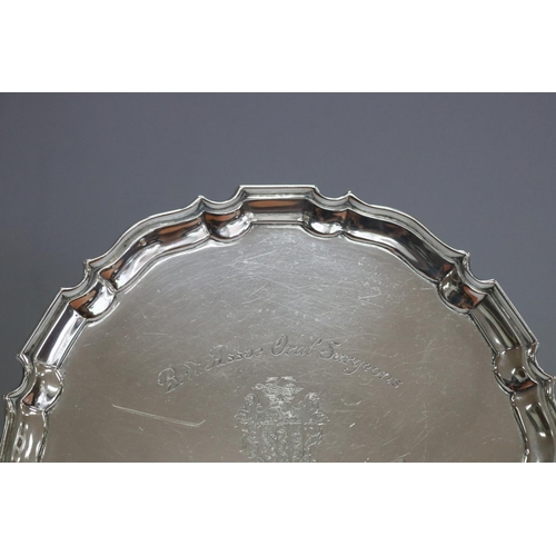 1261 - Antique hallmarked sterling silver salver, London 1920-21, Alfred James Pairpoint, Francis William P... 