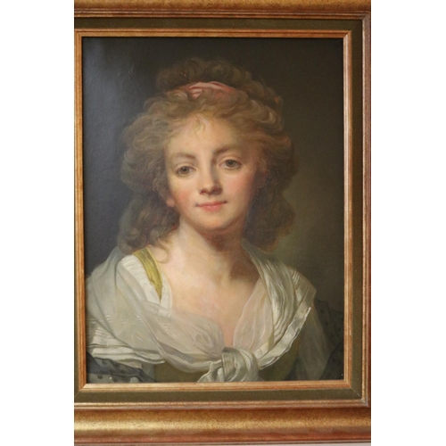 1056 - French School, After Jean-Baptiste Greuze, oil on canvas, Marie Bouchard  1792. She died in 1819, ap... 
