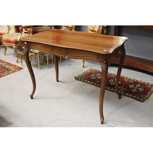 1194 - Vintage French Louis XV style side table, with shaped top & slender legs, approx 74cm H x 99cm W x 6... 