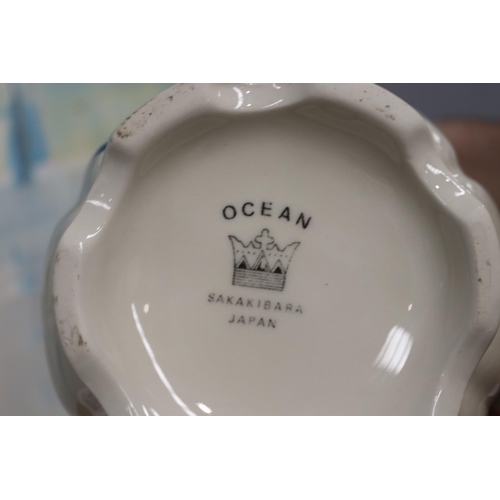 450 - Vintage Ocean Sakakibara Japan jug and basin, approx 34cm Dia and smaller
