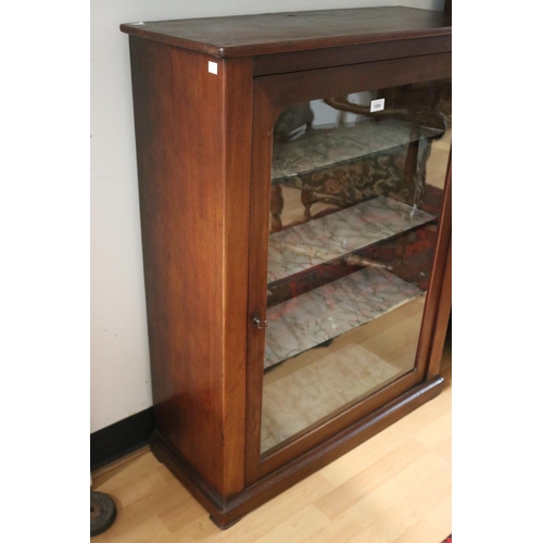 1089 - Antique French mahogany pier cabinet, single glass door, approx 77.5cm L x 31.5cm W x 101cm H