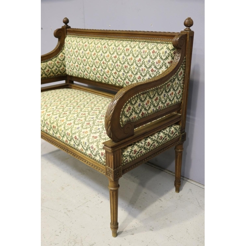 1182 - Petite antique French Louis XVI style sofa, approx 90cm L x 47cm W x 83cm H