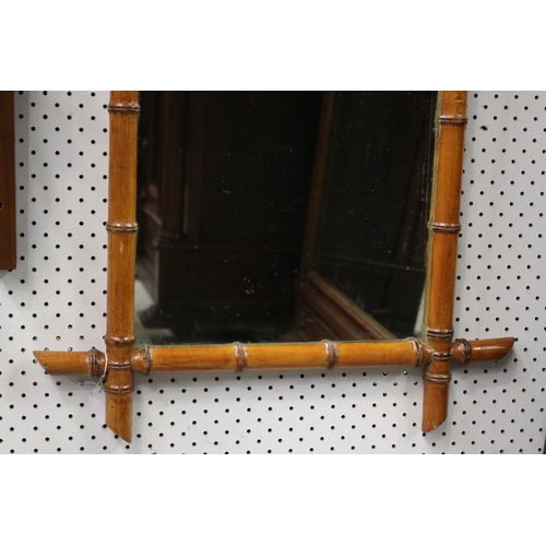 1269 - Antique French faux bamboo mirror, approx 74cm x 56cm