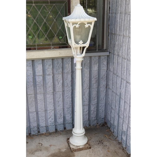 1373 - Vintage outdoor pedestal lantern, approx 138cm H x 23cm sq